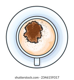 Kaffee, Vektorsymbol.Farbe, Vektorsymbol einzeln auf weißem Hintergrund, Kaffee.