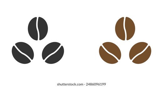 Kaffee-Vektor-Symbole. Kaffeebohnen flache Icon Designs Set