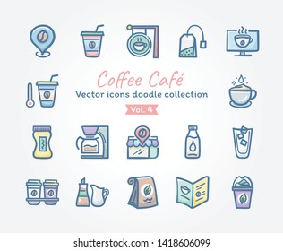 
Coffee Café Vector icons doodle collection Vol.4