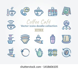 
Coffee Café Vector icons doodle collection Vol.5