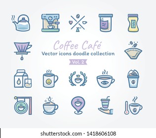 
Coffee Café Vector icons doodle collection Vol.2