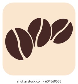 Coffee vector icons, grain, on a beige background