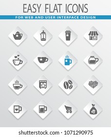 Coffee vector icons for user interface design