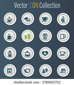 Coffee vector icons for user interface design
