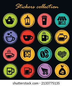 Coffee vector icons for user interface design