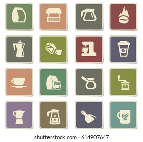 coffee vector icons for user interface design