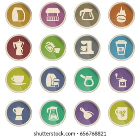 coffee vector icons for user interface design
