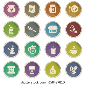 coffee vector icons for user interface design