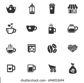 Coffee vector icons for user interface design
