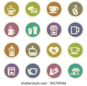 Coffee vector icons for user interface design