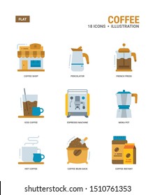 Coffee Vector icons for web design, book, magazine, poster, ads, app, etc.