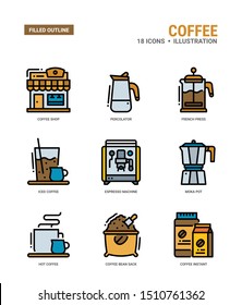 Coffee Vector icons for web design, book, magazine, poster, ads, app, etc.