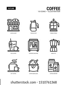 Coffee Vector icons for web design, book, magazine, poster, ads, app, etc.