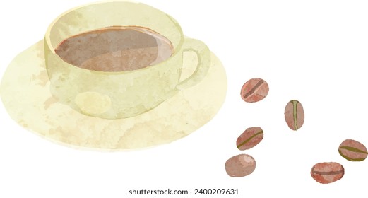 a　Watercolor coffee vector illustration
