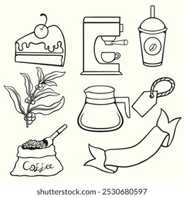 coffee vector illustration design line art