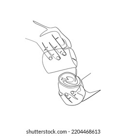 Coffee vector illustration drawn in line art style