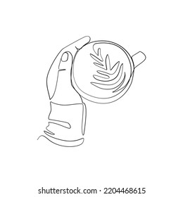 Coffee vector illustration drawn in line art style