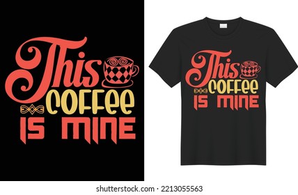 Coffee vector  illustration,  hand drawn illustration Coffee vector t-shirt design, lettering quotes Coffee Colorful shirt, isolated black background ready for print , banner, music Coffee design,