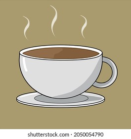 Coffee vector illustration, hot chocolate in the cup