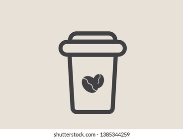 Coffee. Vector Illustration icon. Flat Style. Design for Cafeteria Posters 