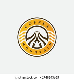 coffee vector illustration of mountain and graphic - Isolated on a white background, just add your name to your design, logo design