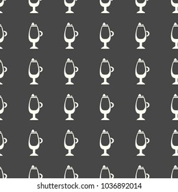 Coffee vector illustration on a seamless pattern background. Set of elements