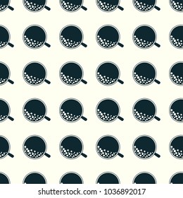 Coffee vector illustration on a seamless pattern background. Set of elements