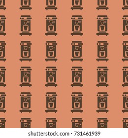 Coffee vector illustration on a seamless pattern background. Set of elements