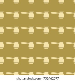 Coffee vector illustration on a seamless pattern background. Set of elements