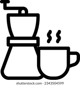 ilustración de coffee Vector en un fondo transparente.Símbolos de calidad premium.Icono vectorial de trazo para concepto y diseño gráfico.
