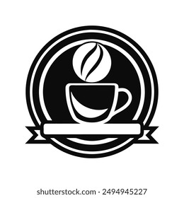 coffee vector illustration silhouette logo design black and white color 