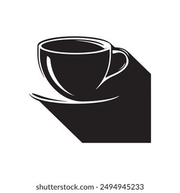 coffee vector illustration silhouette logo design black and white color 