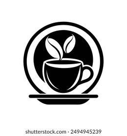 coffee vector illustration silhouette logo design black and white color 