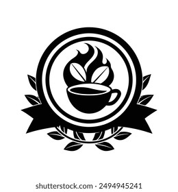 coffee vector illustration silhouette logo design black and white color 