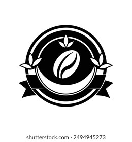 diseño de logotipo de la silueta de la Ilustración vectorial de café en color blanco y negro 