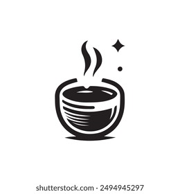 coffee vector illustration silhouette logo design black and white color 