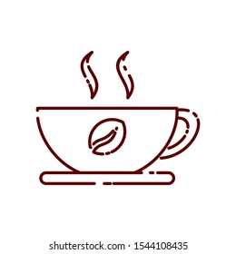 Coffee vector illustration with simple line design. Coffee icon 