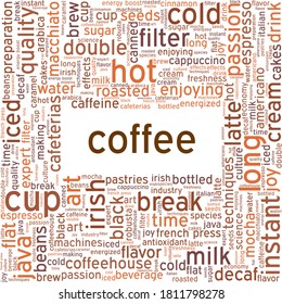 Coffee vector illustration word cloud isolated on a white background.	