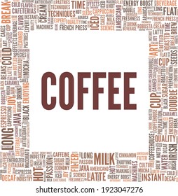 Coffee vector illustration word cloud isolated on a white background.