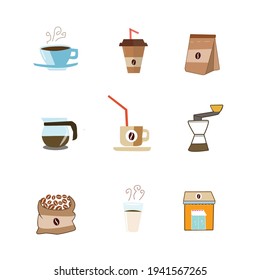 Coffee vector illustrations (icon collection)