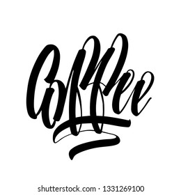 Coffee Vector Lettering isolated on white background. Vector eps.
