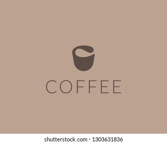 Coffee vector logo. Cup bean icon logotype.