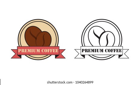 Coffee vector logo. free space for text. premium coffee logo.