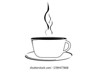 Coffee vector logo isolated flat on white background, coffee shop logo vector illustration. Espresso coffee symbol icon