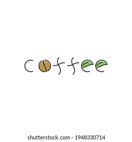 Logo del vector del café. Logotipo de línea simple. Aislado.
