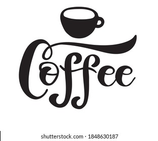 Coffee Vector Logo Typography Sign Black Stock Vector (Royalty Free ...