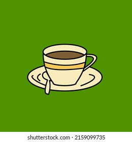 a coffee vector on a green background