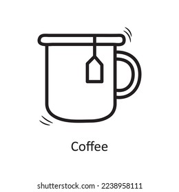 Coffee vector outline Icon Design illustration. Entertainment Symbol on White background EPS 10 File