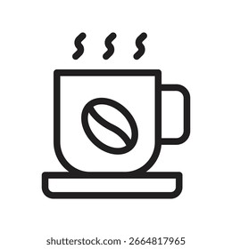Icono de contorno de Vector de café. Archivo EPS 10 