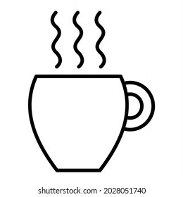 Icono De Contorno De Vector De Café Aislado En Fondo Blanco
